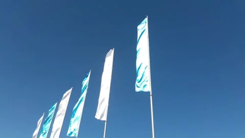 A view of the waving flags Stock Footage 335203690