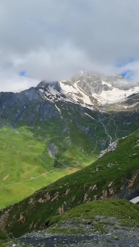 View from way to Col de la Seigne Stock Footage 283928325