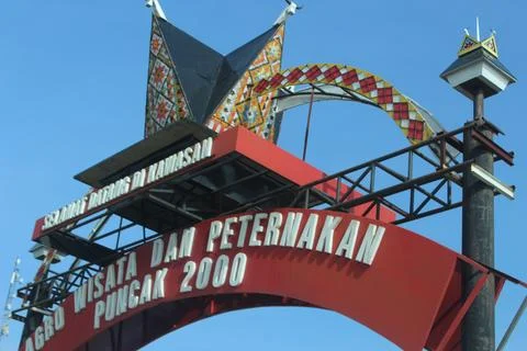View of the welcome monument. Foto stock