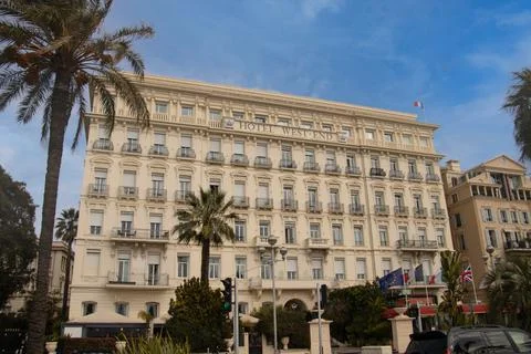 View of the west-end hotel in nice in france Stock Photos
