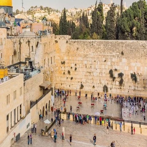 View to Western Wall or Kotel in Jerusalem - Time Lapse, Zoom Out Stock-Footage 69495366