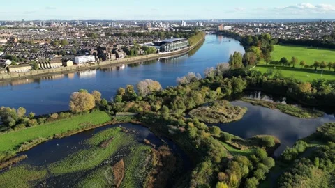 View Of The Wetland Centre In , Fulham Stadium West London Stock Footage 253738540