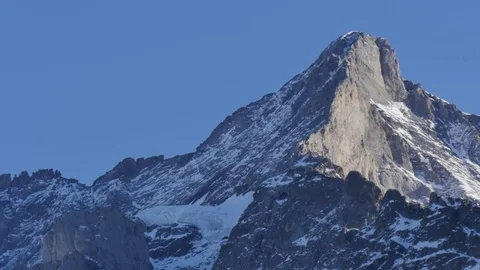 View of Wetterhorn from Grindelwald, Bernese Oberland, Canton of Bern, Stock Footage