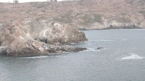 View of the "Whale's Tail" at Two Harbours, Catalina Island Stock Footage 225518177