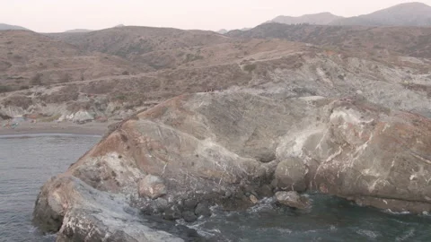 View of the "Whale's Tail" at Two Harbours, Catalina Island Stock Footage 225518625