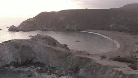 View of the "Whale's Tail" at Two Harbours, Catalina Island Stock Footage 225550423