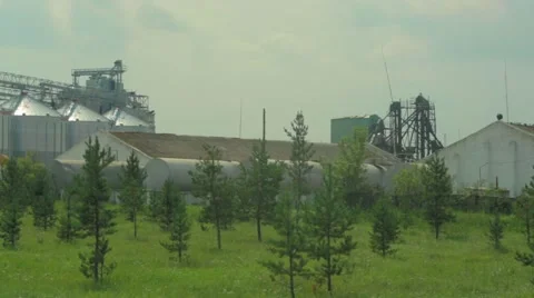 View of wheat factory Stock Footage 48768717