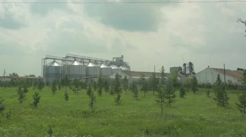 View of wheat silos Stock Footage 48768642