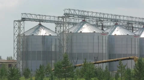 View of wheat silos Stock Footage 48768707