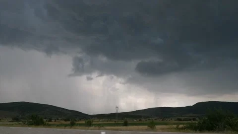 View when the car is moving through the right window greece nature mountains Video stock 144701877