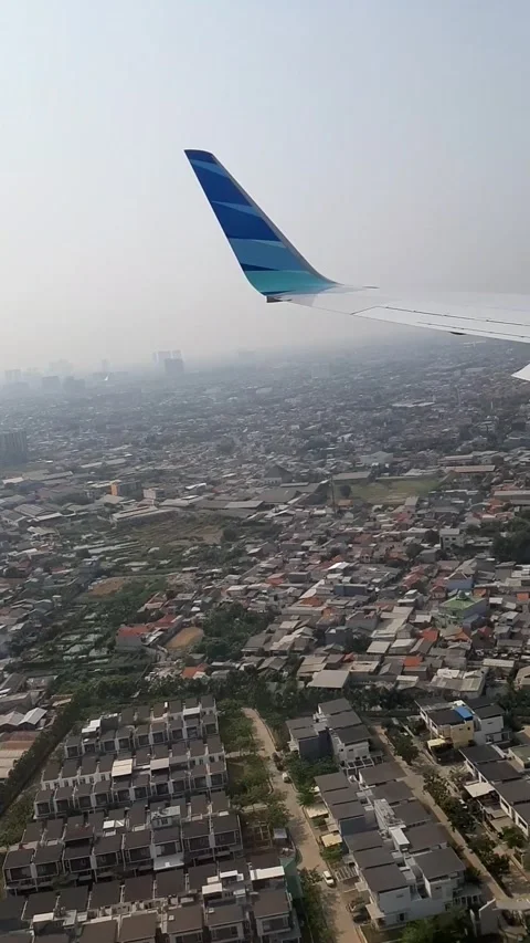 The view when the plane is about to land Stock Footage 231542295