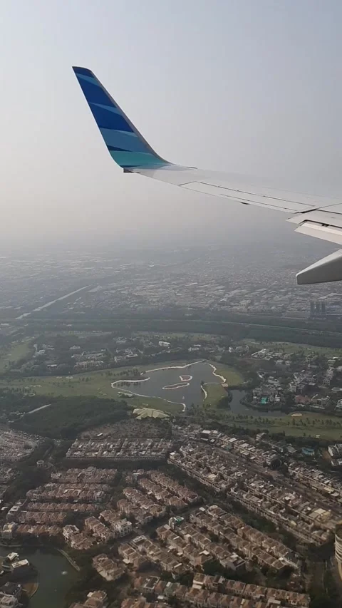 The view when the plane is about to land Stock Footage 231542778