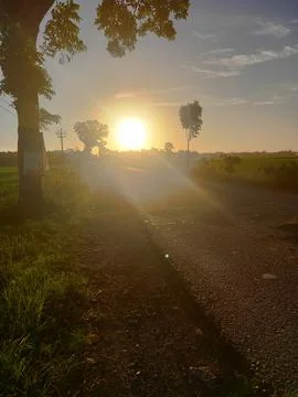 The view when the sun starts to set Foto stock