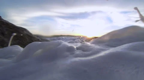 View from where the waves crash on the rocks Vídeo Stock 36144321
