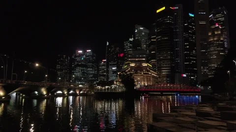 View while walking at marina bay area with many skyscraper business financi.. 動画素材 309918714