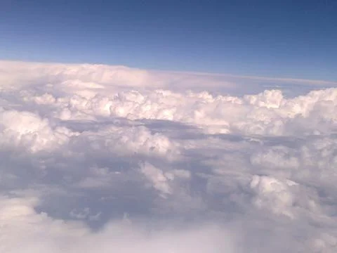 View On White Clouds From The Airplane Window, India Stock Photos