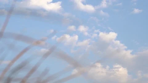 View of the white clouds in the blue sky Stock Footage 157907952