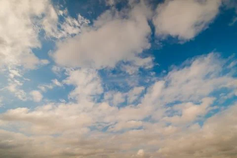 View of white clouds in the blue sky - cloudscape Stock-Fotos