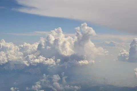 View of white clouds in the sky Stock Photos