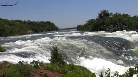 View of the White Nile River rapids 库存影片 44333229