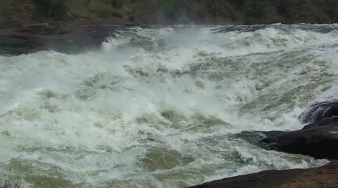 View of the White Nile River rapids Stock Footage 44333544