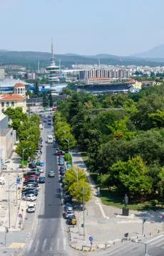 View from the White Tower at the television tower OTE, Thessaloniki, Greece 写真素材