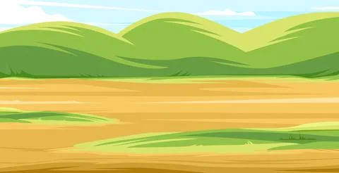 A view of a wide empty field Stock Illustration