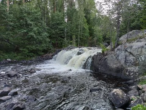 View of the wide waterfall Foto stock