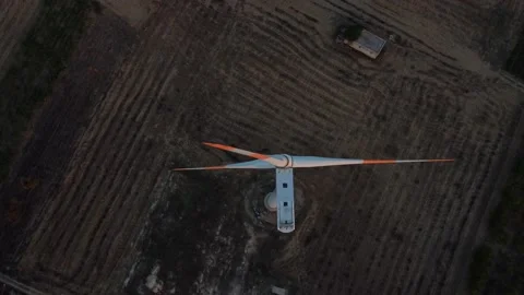 View of a wind turbine from above Video stock 159072150