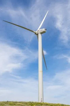  View on a wind turbine of Eolicas de Lanzarote in Eolico Park on Lanzarot... Stock Photos