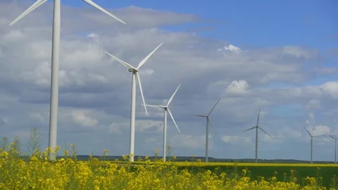 View of Wind turbine Stock Footage 89523328