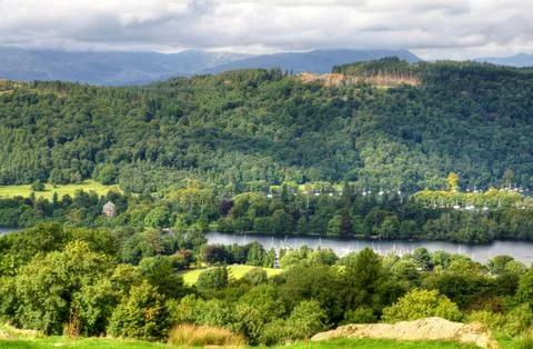 View of Windermere from above Stock Photos