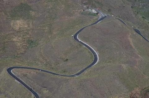 View of a winding road. Stock Photos
