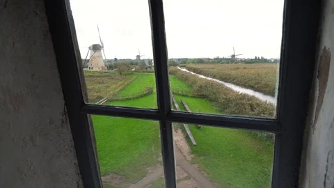 View from windmill in Netherlands 스톡 동영상 120134688