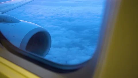 View from the window of the aircraft for evening clouds Stock Footage 183333525