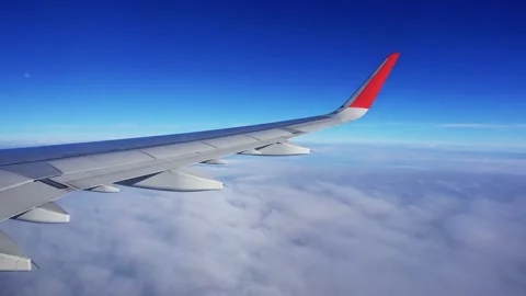 View from the window of the aircraft Stock Footage 90228595