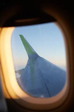 The view from the window of the aircraft on the Stock Photos