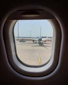 View from the window of the airfield Stock Photos