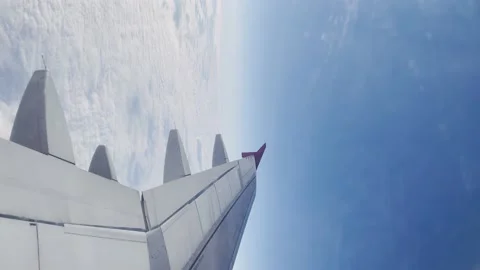 View from the window of the airplane 4k vertical Stock Footage 145410330