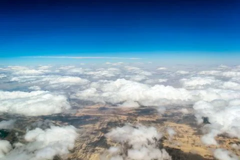 View from the window of an airplane flying Foto stock