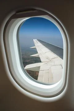 View from window with airplane Stock Photos