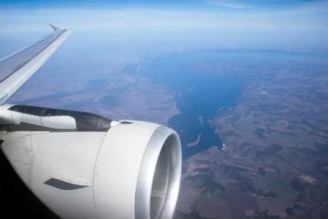 View from the window of the airplane Stock Photos
