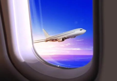 View from the window of airplane Stock Photos