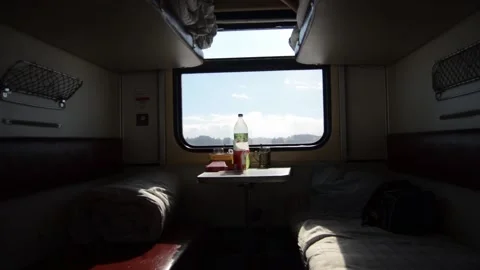 View of the window and the table with food Stock-Footage 129712628