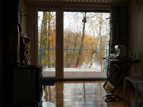 View from the window on the autumn Stock Photos