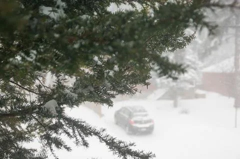 View from window to blizzard Stock Photos