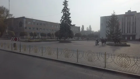 View from the window of a bus during the ride 스톡 동영상 128898420