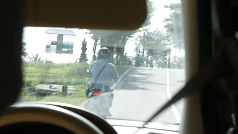 View from window of car in Bali Stock Footage 98938229