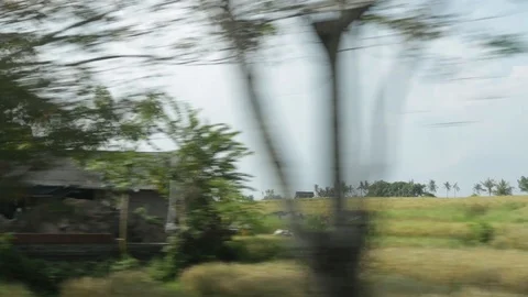 View from window of car in Bali Stock Footage 98938230