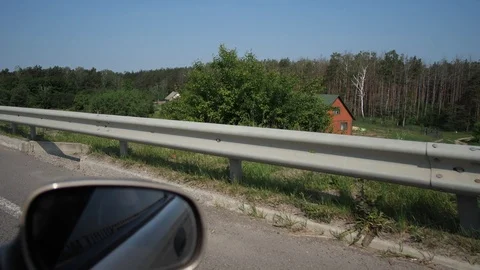 The view from the window of the car that drives on the highway outside the city Stock-Footage 114889630